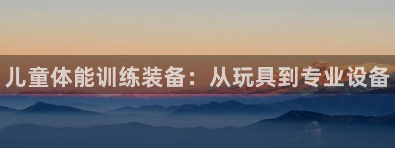球王会体育官网下载平台：儿童体能训练装备：从玩具到专业设备